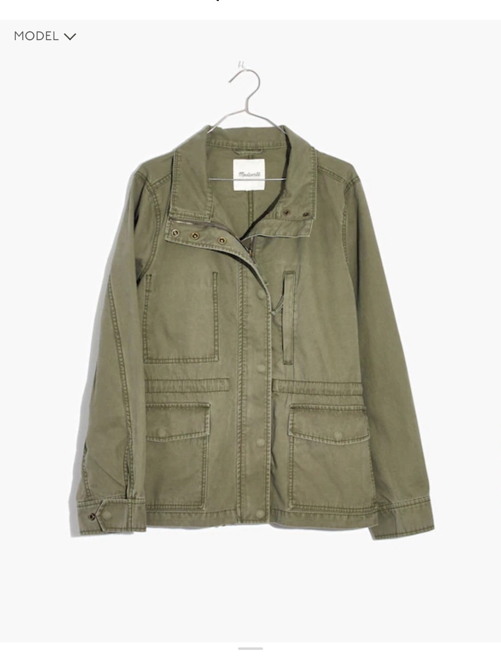 Madewell Military-Inspired Olive Utility Field Jacket